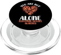 You are Not Alone Teen Dating Violence Wear Ruban Orange PopSockets PopGrip pour MagSafe