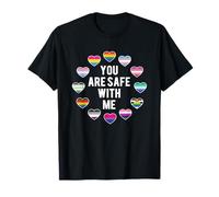 You are Safe with Me LGBT Funny Heart Lesbian Trans Pride T-Shirt