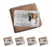 You Are The Missing Piece To My Heart Cadeaux romantiques de mariage avec photo de couple, carte portefeuille en métal portable personnalisée, nom et photo de couple, cartes en métal personnalisées