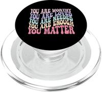 You are Worthy Loved Needed Enough Typographie rétro PopSockets PopGrip pour MagSafe