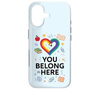 You Belong Here Crayon Arc-en-Ciel Cœur Pride Teacher LGBTQ+ Coque pour iPhone 17