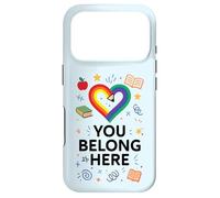 You Belong Here Crayon Arc-en-Ciel Cœur Pride Teacher LGBTQ+ Coque pour iPhone 17 Pro