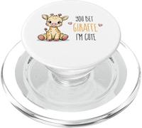 You Bet Giraffe I'm Cute, Funny Animal Pun PopSockets PopGrip pour MagSafe