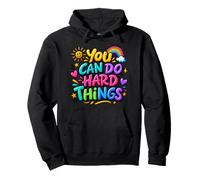 You Can Do Hard Things Doodle Teacher Humour de Motivation Sweat à Capuche