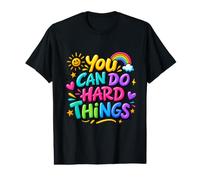 You Can Do Hard Things Doodle Teacher Humour de Motivation T-Shirt Graphique avec Valeur