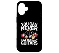 You Can Never Have Too Many Guitars Funny Guitar Player Coque pour iPhone 16