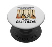 You Can Never Have Troo Many Guitars Lecteur de Guitare électrique PopSockets PopGrip Adhésif
