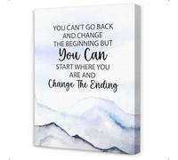 You Can't Go Back and Change the Beginning Inspirational Quote, Motivational Canvas Wall Art Print for Home Office and Workplace Decor(Unframed,16x24inch(40x60cm))
