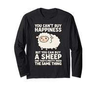 You Can't Happiness Buy a Sheep Funny Saying Animal Lovers Manche Longue