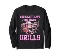 You Can't Have Too Many Grills Funny Retro BBQ Grilling Manche Longue