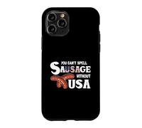 You Cant Spell Sausage Without USA 4th of July American Flag Coque pour iPhone 11 Pro
