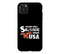 You Cant Spell Sausage Without USA 4th of July American Flag Coque pour iPhone 11 Pro Max