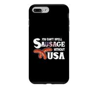 You Cant Spell Sausage Without USA 4th of July American Flag Coque pour iPhone 7 Plus/8 Plus