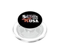 You Cant Spell Sausage Without USA 4th of July American Flag PopSockets PopGrip pour MagSafe