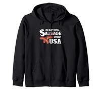 You Cant Spell Sausage Without USA 4th of July American Flag Sweat à Capuche
