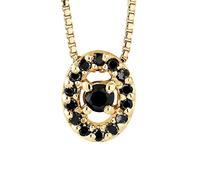 & You - Collier Diamants Noirs 0,11 Cts - Disponible en Or Jaune et Or Blanc - Chaine Vénitienne - Bijou Femme