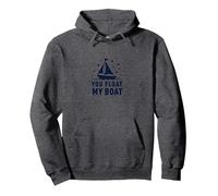 You Float My Boat - Nautical Love Sailing Sweat à Capuche, Unisexe pour Adultes, Chiné Foncé, S