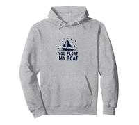 You Float My Boat - Nautical Love Sailing Sweat à Capuche, Unisexe pour Adultes, Gris Chiné, XXL
