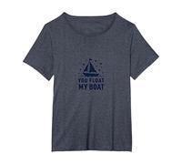 You Float My Boat - Nautical Love Sailing T-Shirt, Femme Grandes Tailles, Bleu Chiné, 5X