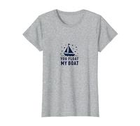You Float My Boat - Nautical Love Sailing T-Shirt, Femme, Gris Chiné, L