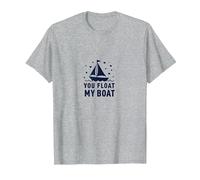 You Float My Boat - Nautical Love Sailing T-Shirt, Homme, Gris Chiné, XXL