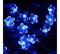 YOU GLOW GIRL Guirlande lumineuse solaire en forme de fleur de 6,5 m, 30 LED, étanche, 8 modes de fleurs de cerisier pour jardin, clôture, patio, cour, arbre de Noël (bleu)