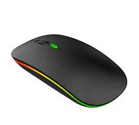 YOU GLOW GIRL LED Wireless Mouse,2.4G Portable USB Optical Wireless Computer Mice,Wireless Rechargeable Mouse for Laptop/Desktop/Tablet (Noir)