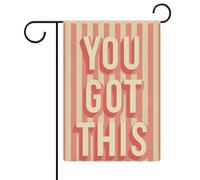 You got this Drapeau de jardin à rayures rose doux en toile de jute double face 30,5 x 45,7 cm