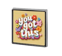 You Got This Flower Retro Text Broches & Pins Square Léger Revers Badge Bijoux pour Vêtements Châle Chapeau