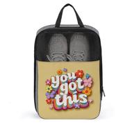 You Got This Sac à chaussures rétro avec texte floral pour voyage, usage quotidien, sac de rangement anti-poussière pour chaussures de golf