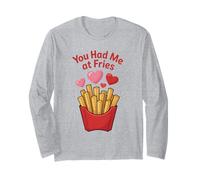You Had Me at Fries Romantic Fry Lover Funny French Fry Manche Longue