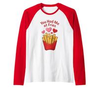 You Had Me at Fries Romantic Fry Lover Funny French Fry Manche Raglan