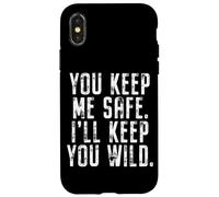 You Keep Me Safe I'll Keep You Wild Saint-Valentin Coque pour iPhone X/XS