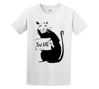 You Lie Rat Banksycool Street Art Graffiti Hipster Mens Short Sleeve White XXL