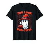 You Look Boo-Tiful Cute Ghost Jeu de Mots d'halloween T-Shirt Graphique avec Valeur
