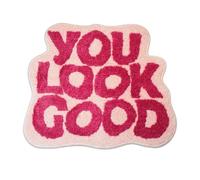 You Look Good Tapis de bain en microfibre douce et absorbante, antidérapant, lavable, pour douche, chambre à coucher, cuisine, porte, accessoires de salle de bain décoration rose, 50 x 60 cm