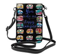 You Make Me Happy Camper Trailer Fresh Tropical Lemons Flap Phone Sac à bandoulière pour femme, sac à main en cuir PU pour téléphone portable avec sangle réglable