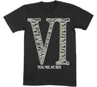 You Me at Six Men's Camo VI Slim Fit T-Shirt Black Manches Courtes(Large)