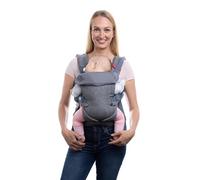 YOU+ME Porte-bébé 4-en-1 - De la naissance à la petite enfance (3,6 à 14,5 kg) Toutes positions | Ergonomique | Ajustable | Respirant avec panneaux en maille 3D | Bavoir amovible 2-en-1 (Gris)