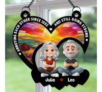 You & Me We Got This Attrape-soleil personnalisé pour couple, cadeau d'anniversaire pour lui, pour elle, pour mari pour femme, décoration de fenêtre de mariage à suspendre