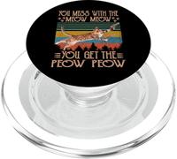 You Mess with The Meow You Get The Peow Funny Cat with Gun PopSockets PopGrip pour MagSafe