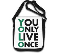 You Only Live Once Sac bandoulière vert et noir Blanc