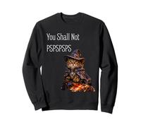You Shall Not PSPSPSPS, Cute Wizard Costume Cat Sweatshirt