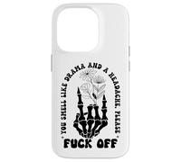 You Smell Like Drama a Headache Go Away F Off Middle Finger Coque pour iPhone 14 Pro