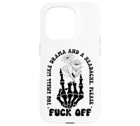 You Smell Like Drama a Headache Go Away F Off Middle Finger Coque pour iPhone 15 Pro