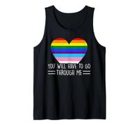 You Will Have To Go Through Me Vintage Love LGBTQ Trans Ally Débardeur