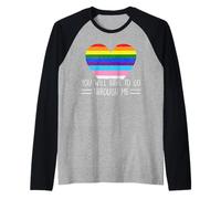 You Will Have To Go Through Me Vintage Love LGBTQ Trans Ally Manche Raglan