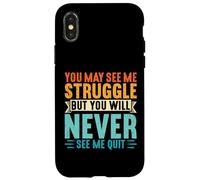 You Will Never See Me Quit Entraînement Gym Fitness Motivation Coque pour iPhone X/XS