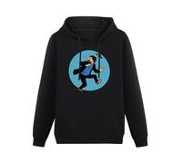 YOU YU Captain Haddock Tin-Tin Adventure Black Men's Hoodies Long Sleeve Pullover Hoodies Unisex Hoody M