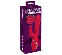 You2Toys 3 Moving Rings Rabbit Vibromassaeur Rouge/Or rose 3,3-3,9 cm